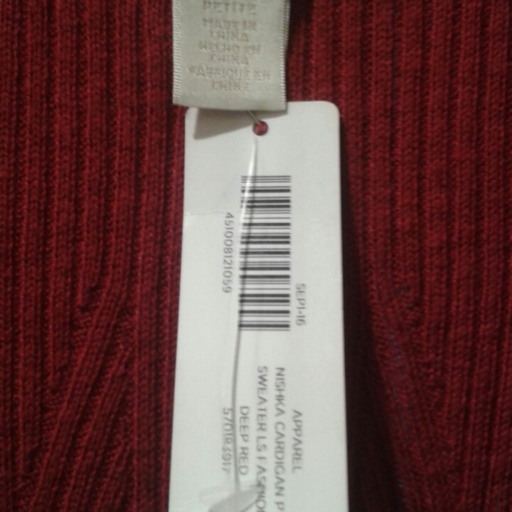 CHICO'S midi long sleeve burgundy cardigan NWT - Picture 2 of 5